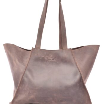 Oily Pull-Up Leather Tote Mocca